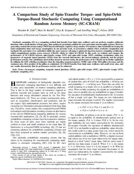 File:Zink Riedel Karpuzcu Wang A Comparison Study of Spin Transfer Torque and Spin-Orbit Torque Based Stochastic Computing Using Computational Random Access Memory SC-CRAM.pdf