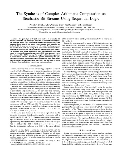 File:Li Lilja Qian Bazargan Riedel The Synthesis of Complex Arithmetic Computation on Stochastic Bit Streams Using Sequential Logic.pdf